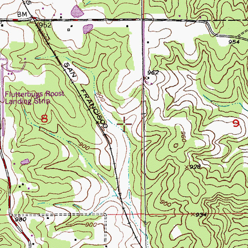 Topographic Map of Elders Lake, MO