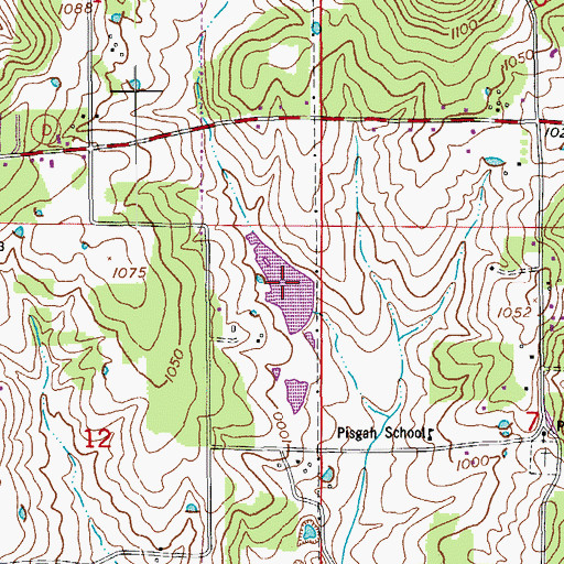 Topographic Map of Cardin Lake, MO