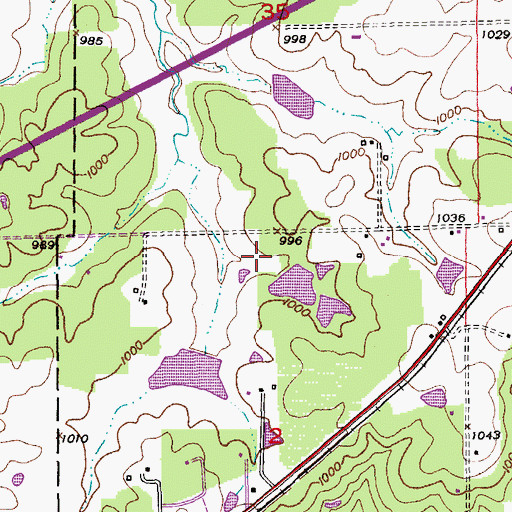 Topographic Map of Gould Lake, MO