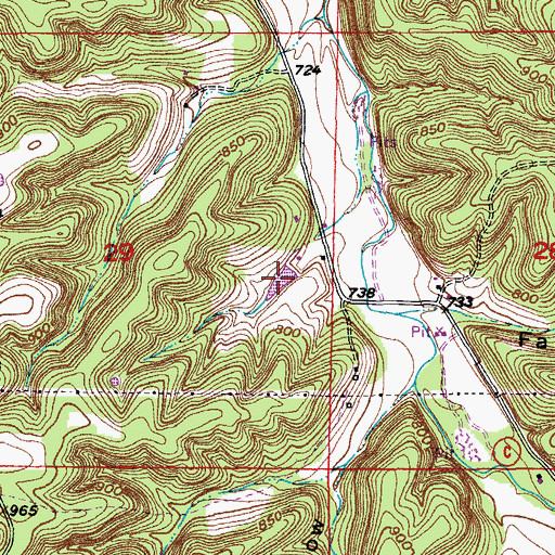 Topographic Map of Affolter Lake, MO