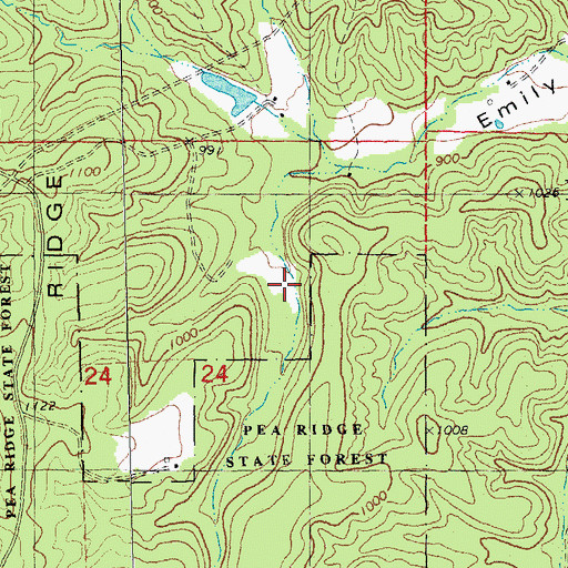 Topographic Map of Pioneer Rod and Gun Club Dam, MO