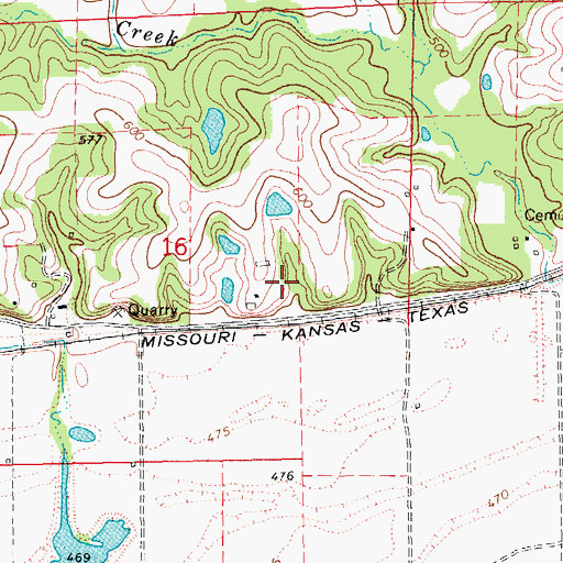 Topographic Map of Aholt Farms East Lake Lower Dam, MO