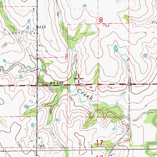 Topographic Map of Ashbury Lake Dam, MO