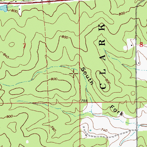 Topographic Map of Pine Woods Dam, MO