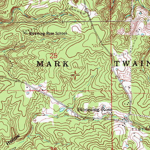 Topographic Map of Harke Lake Dam, MO