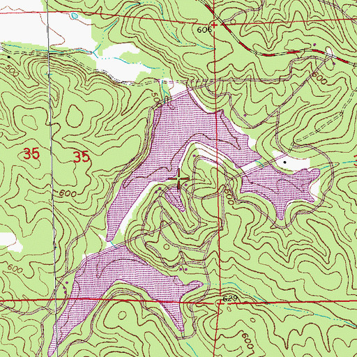 Topographic Map of Lake Janna Dam, MO