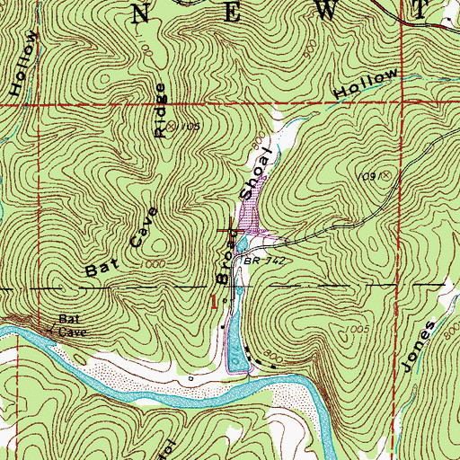 Topographic Map of Alton Club Lake Dam, MO