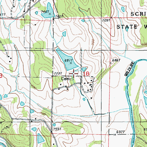 Topographic Map of Winegar Lake Dam, MO