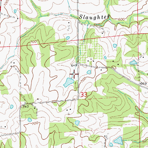 Topographic Map of Luecker Lake Dam, MO
