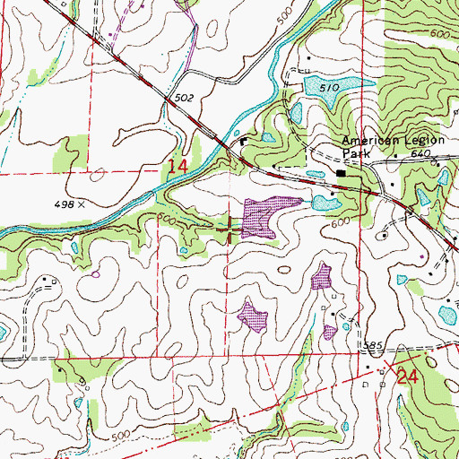 Topographic Map of D Bunge Lake Dam, MO