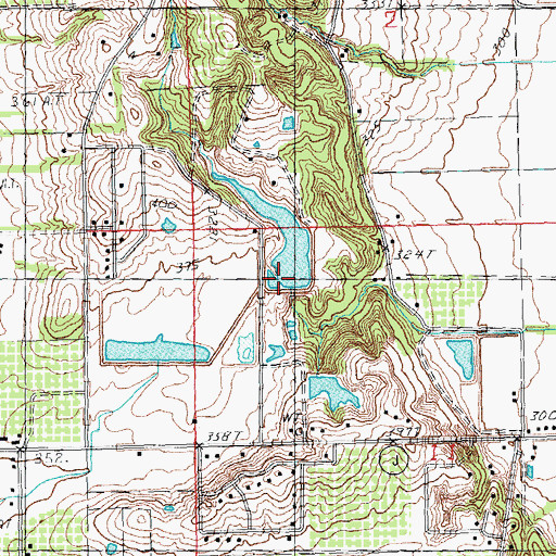 Topographic Map of Waller Lake Dam, MO