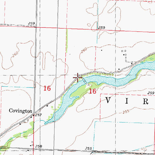 Topographic Map of Pemiscot Bayou Dam, MO