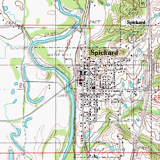 Topographic Map of Spickard Post Office, MO