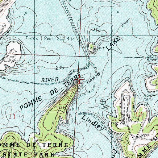 Topographic Map of Indian Backbone (historical), MO