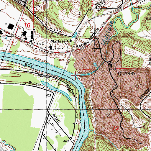 Topographic Map of Mattese Creek, MO