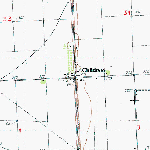 Topographic Map of Childress, AR