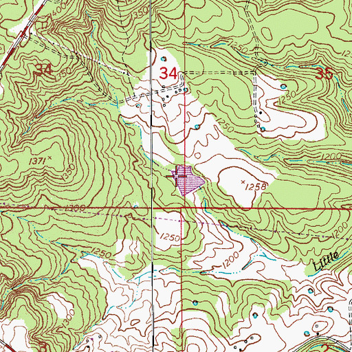 Topographic Map of Roby Lake, MO