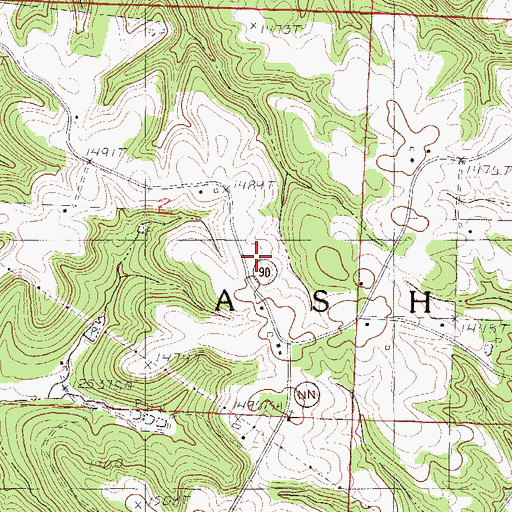 Topographic Map of Township of Ash, MO