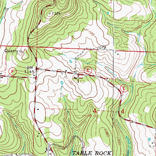 Topographic Map of Township of Roaring River, MO