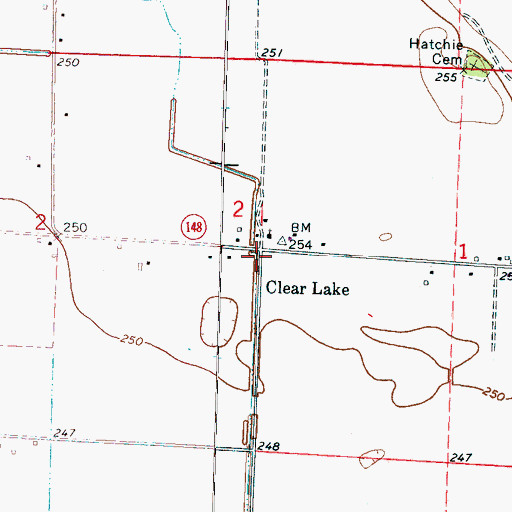 Topographic Map of Clear Lake, AR
