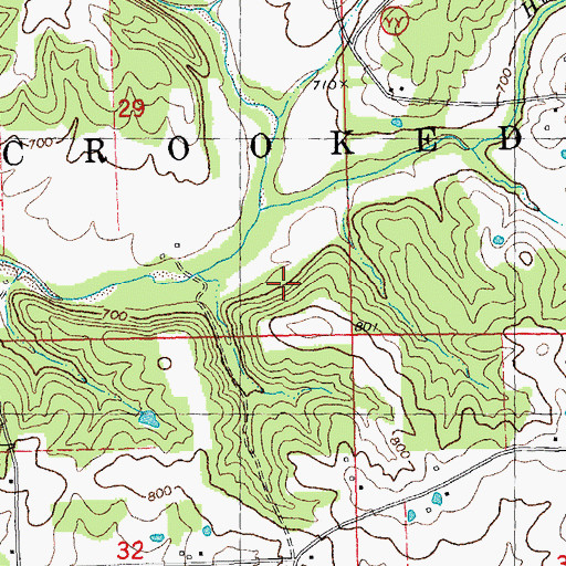 Topographic Map of Township of Crooked Creek, MO