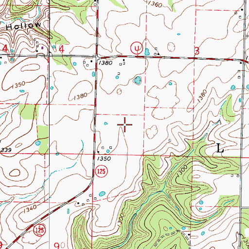 Topographic Map of Township of Linden, MO