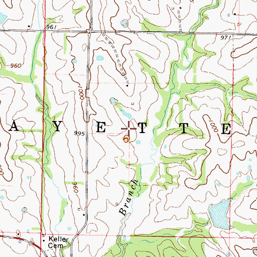 Topographic Map of Township of Lafayette, MO