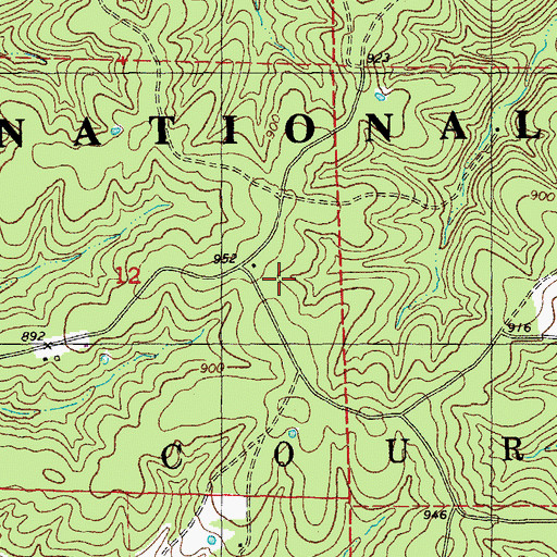 Topographic Map of Township of Courtois, MO