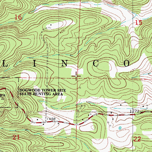 Topographic Map of Township of Lincoln, MO