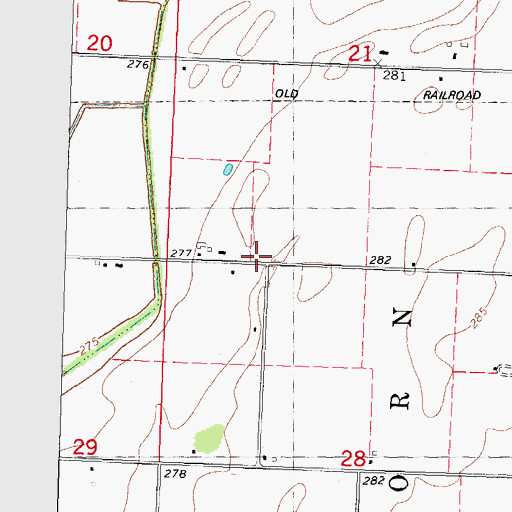 Topographic Map of Township of Freeborn, MO