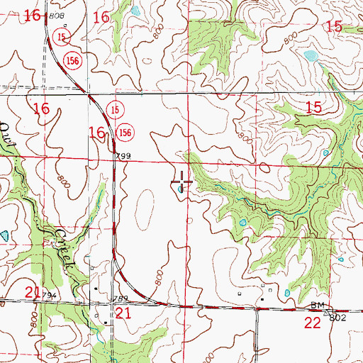 Topographic Map of Township of Bourbon, MO