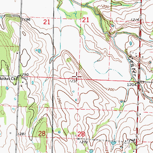 Topographic Map of Township of Mount Pleasant, MO