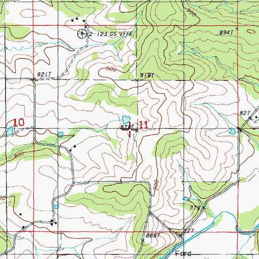 Topographic Map of Township of Boone, MO