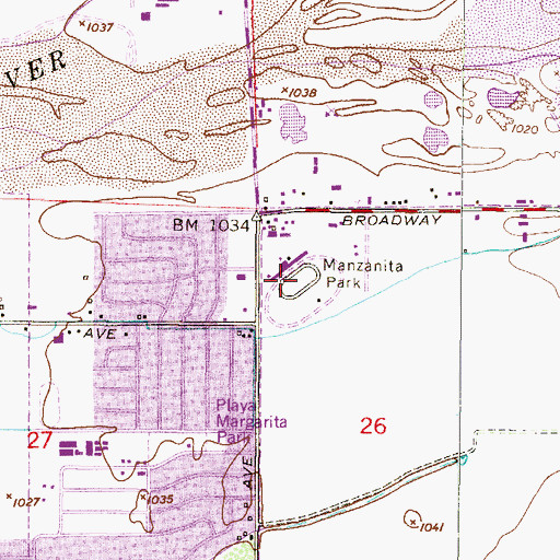 Topographic Map of Manzanita Park, AZ