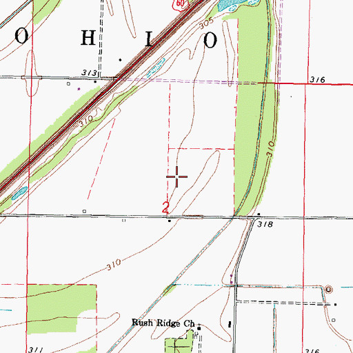 Topographic Map of Township of Ohio, MO