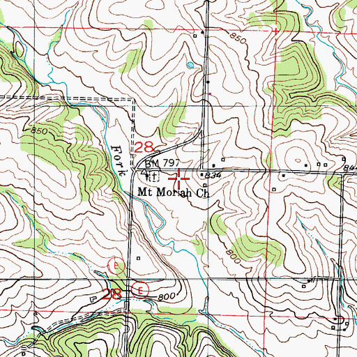 Topographic Map of Township of Moreau, MO