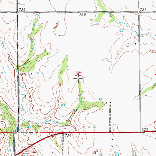 Topographic Map of Township of Monroe, MO