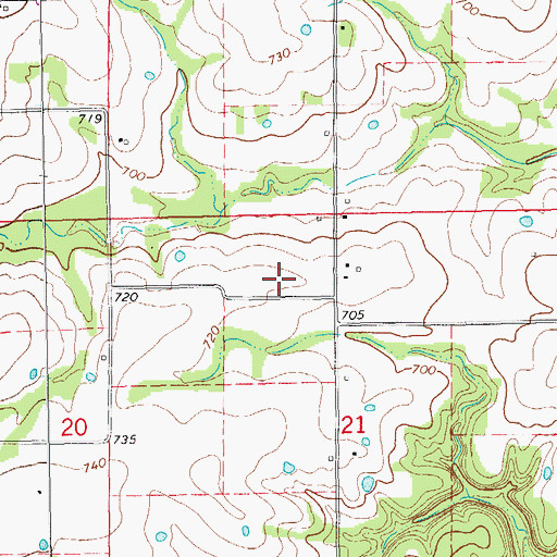 Topographic Map of Township of Prairie, MO