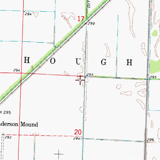 Topographic Map of Township of Hough, MO