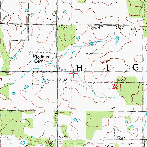 Topographic Map of Township of Highland, MO