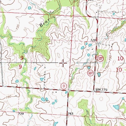 Topographic Map of Township of Blackwater, MO