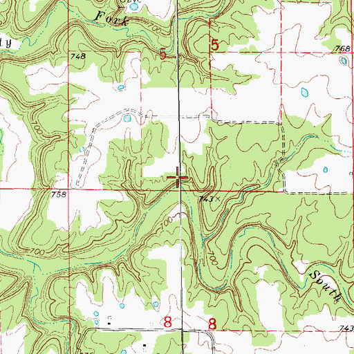 Topographic Map of Township of Spencer, MO