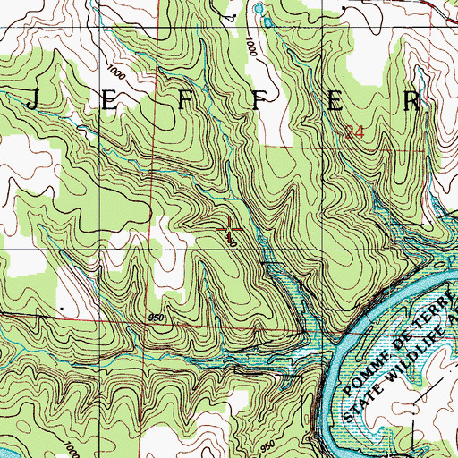 Topographic Map of Township of Jefferson, MO