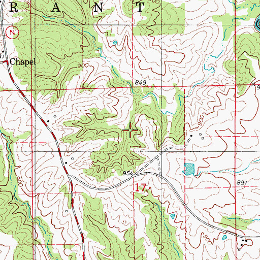 Topographic Map of Township of Grant, MO