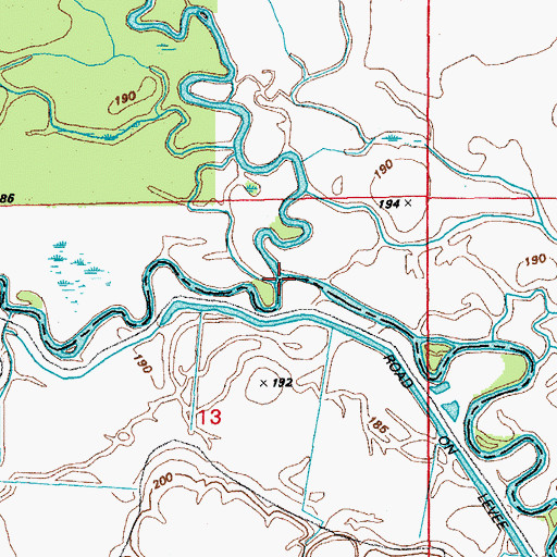 Topographic Map of Cypress Bayou, AR