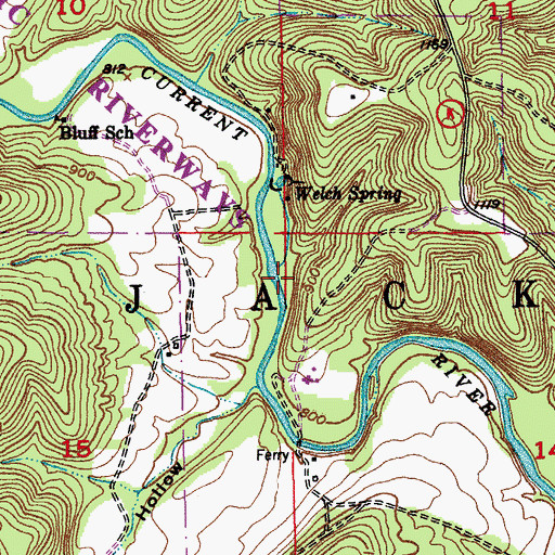Topographic Map of Township of Jackson (historical), MO