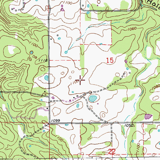 Topographic Map of Township of Montier, MO