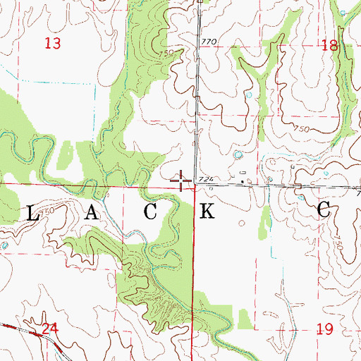 Topographic Map of Township of Black Creek, MO