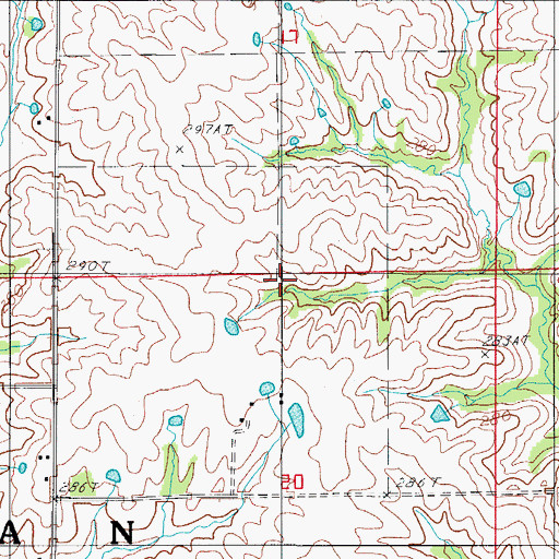 Topographic Map of Township of Bowman, MO