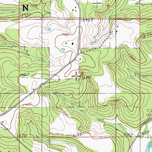 Topographic Map of Township of Upton, MO